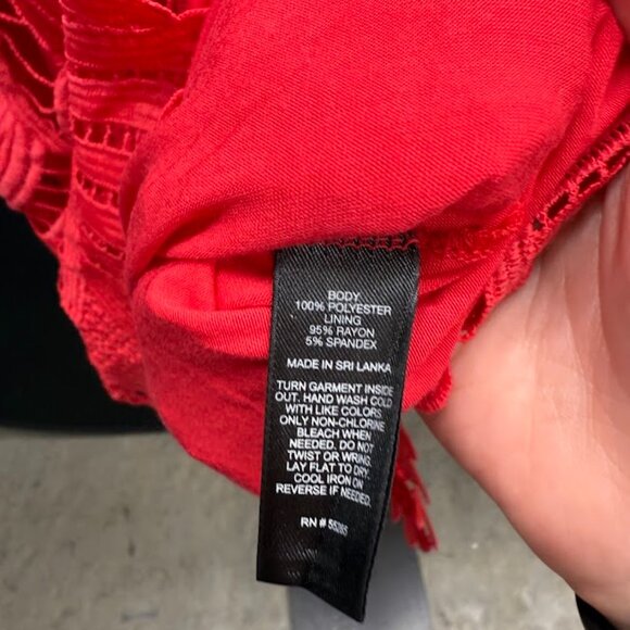 Express Red Floral Lace Dress - Picture 5 of 5